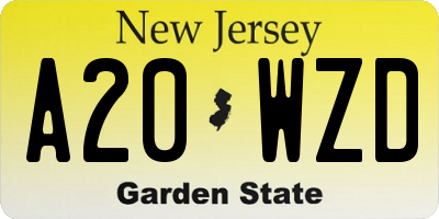 NJ license plate A20WZD