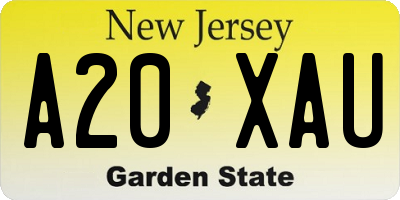 NJ license plate A20XAU