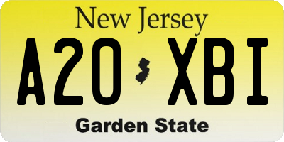 NJ license plate A20XBI