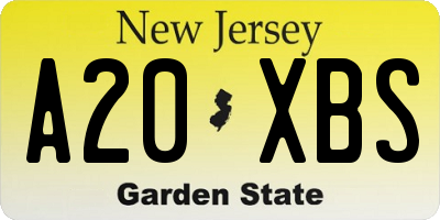 NJ license plate A20XBS