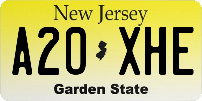 NJ license plate A20XHE