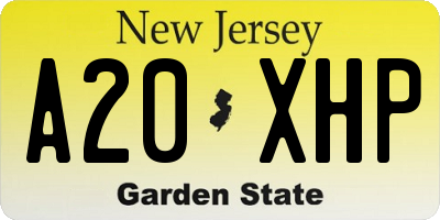 NJ license plate A20XHP