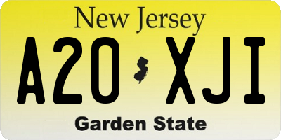 NJ license plate A20XJI