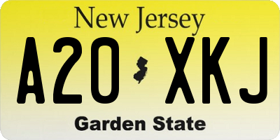 NJ license plate A20XKJ