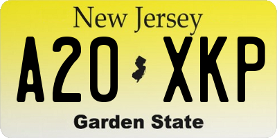 NJ license plate A20XKP