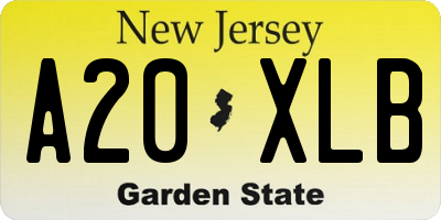 NJ license plate A20XLB