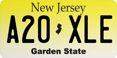 NJ license plate A20XLE