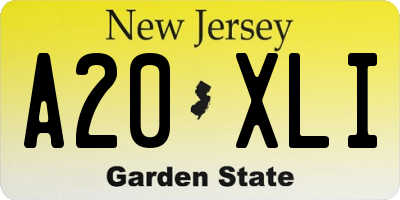 NJ license plate A20XLI