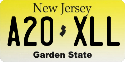 NJ license plate A20XLL