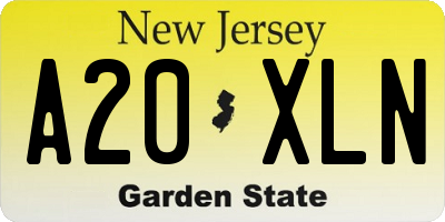 NJ license plate A20XLN