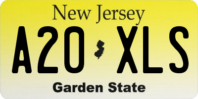 NJ license plate A20XLS