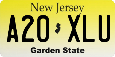 NJ license plate A20XLU