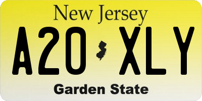 NJ license plate A20XLY