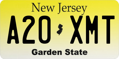 NJ license plate A20XMT