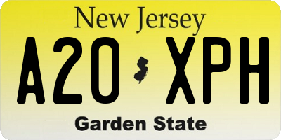 NJ license plate A20XPH