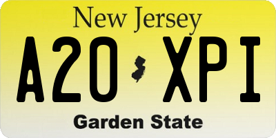 NJ license plate A20XPI