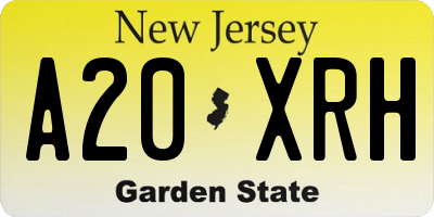 NJ license plate A20XRH