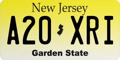 NJ license plate A20XRI