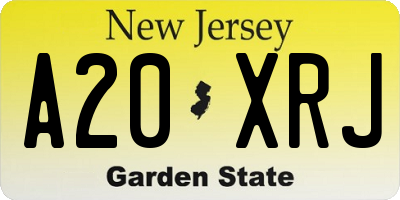 NJ license plate A20XRJ