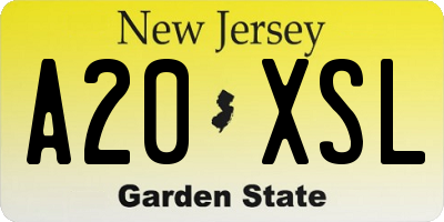 NJ license plate A20XSL