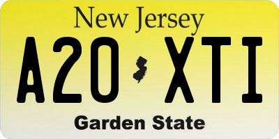 NJ license plate A20XTI