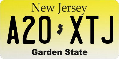 NJ license plate A20XTJ