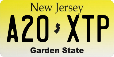 NJ license plate A20XTP