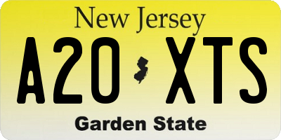 NJ license plate A20XTS