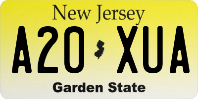 NJ license plate A20XUA