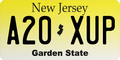 NJ license plate A20XUP