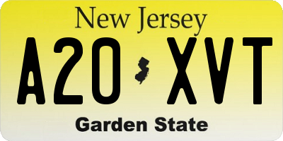 NJ license plate A20XVT