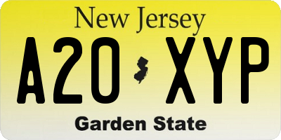 NJ license plate A20XYP