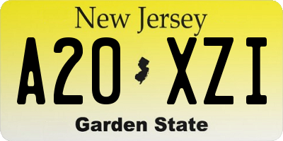 NJ license plate A20XZI