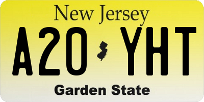NJ license plate A20YHT