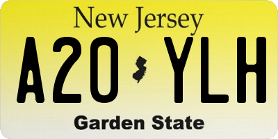 NJ license plate A20YLH