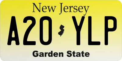 NJ license plate A20YLP