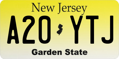NJ license plate A20YTJ