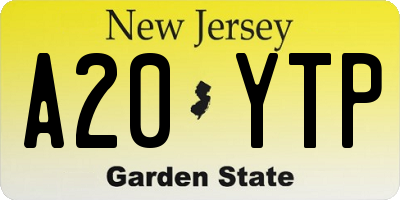 NJ license plate A20YTP