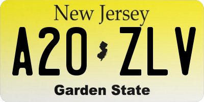 NJ license plate A20ZLV