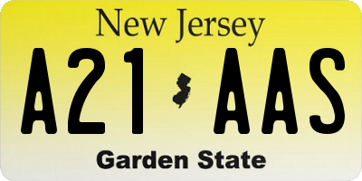 NJ license plate A21AAS