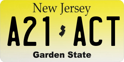 NJ license plate A21ACT