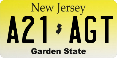NJ license plate A21AGT