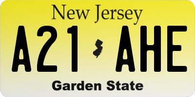 NJ license plate A21AHE