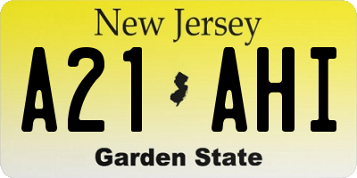 NJ license plate A21AHI