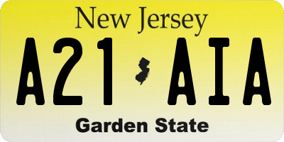 NJ license plate A21AIA