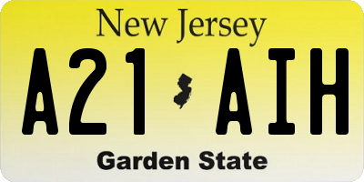 NJ license plate A21AIH