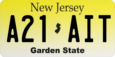 NJ license plate A21AIT