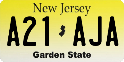 NJ license plate A21AJA