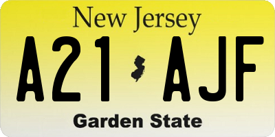 NJ license plate A21AJF