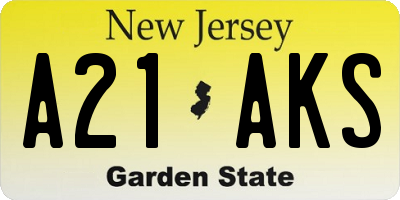 NJ license plate A21AKS